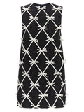 Moschino Bow-Embellished Virgin Wool Dress — Black