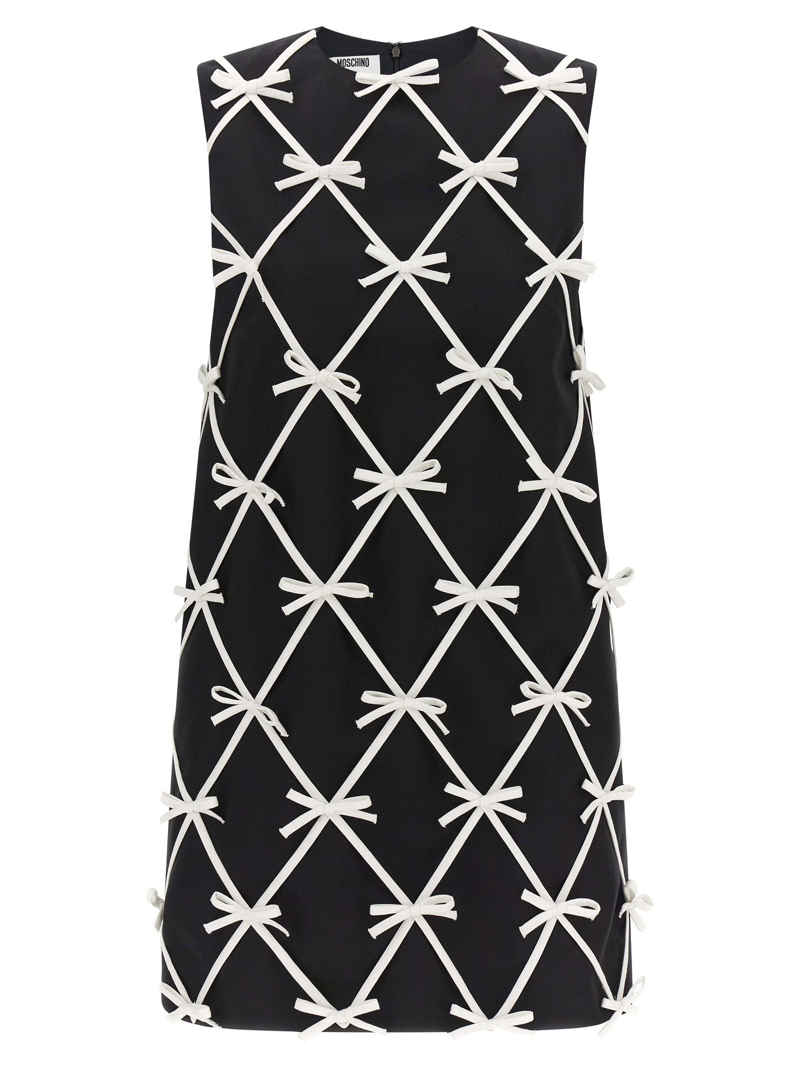 Moschino Bow-Embellished Virgin Wool Dress — Black