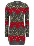 Moschino Smiley® Heart Intarsia Wool Dress — Grey