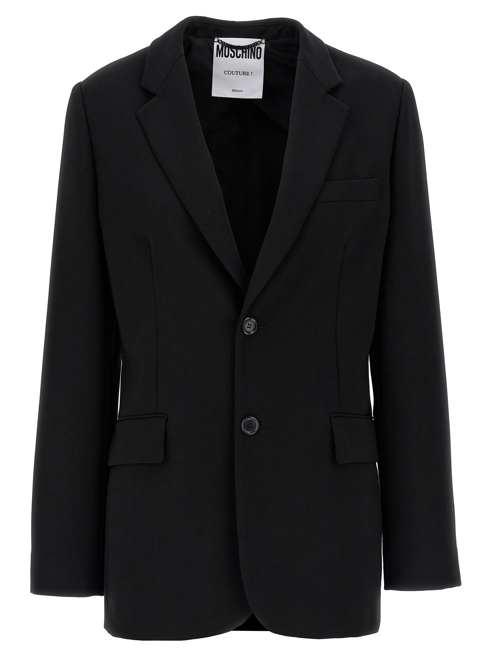 Moschino Single-Breasted Blazer — Black