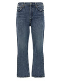 Agolde High-Rise Straight Crop Jeans — Blue