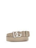 Dolce & Gabbana Calfskin Leather Belt — Beige