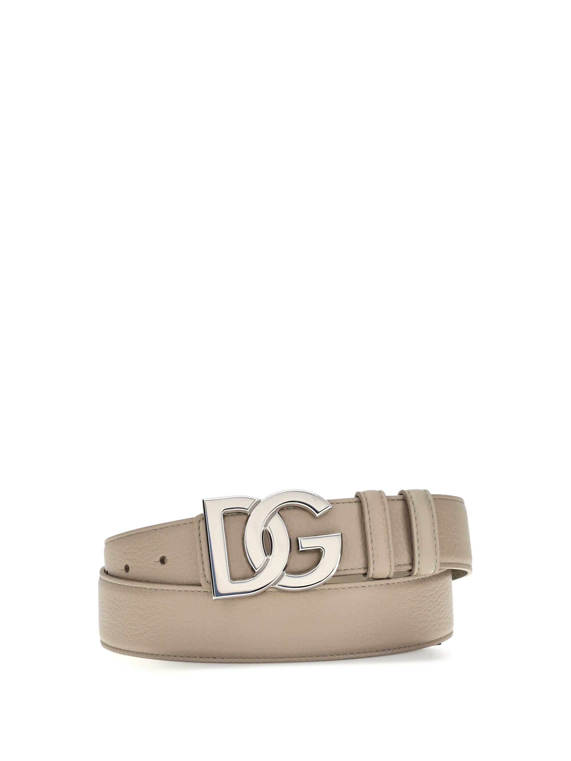 Dolce & Gabbana Calfskin Leather Belt — Beige