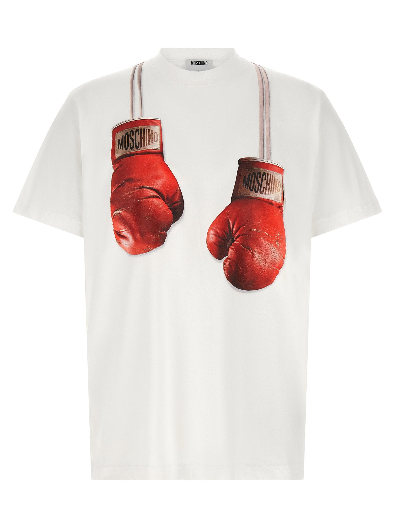 Moschino Boxing Glove Trompe-l'œil Print T-Shirt — White