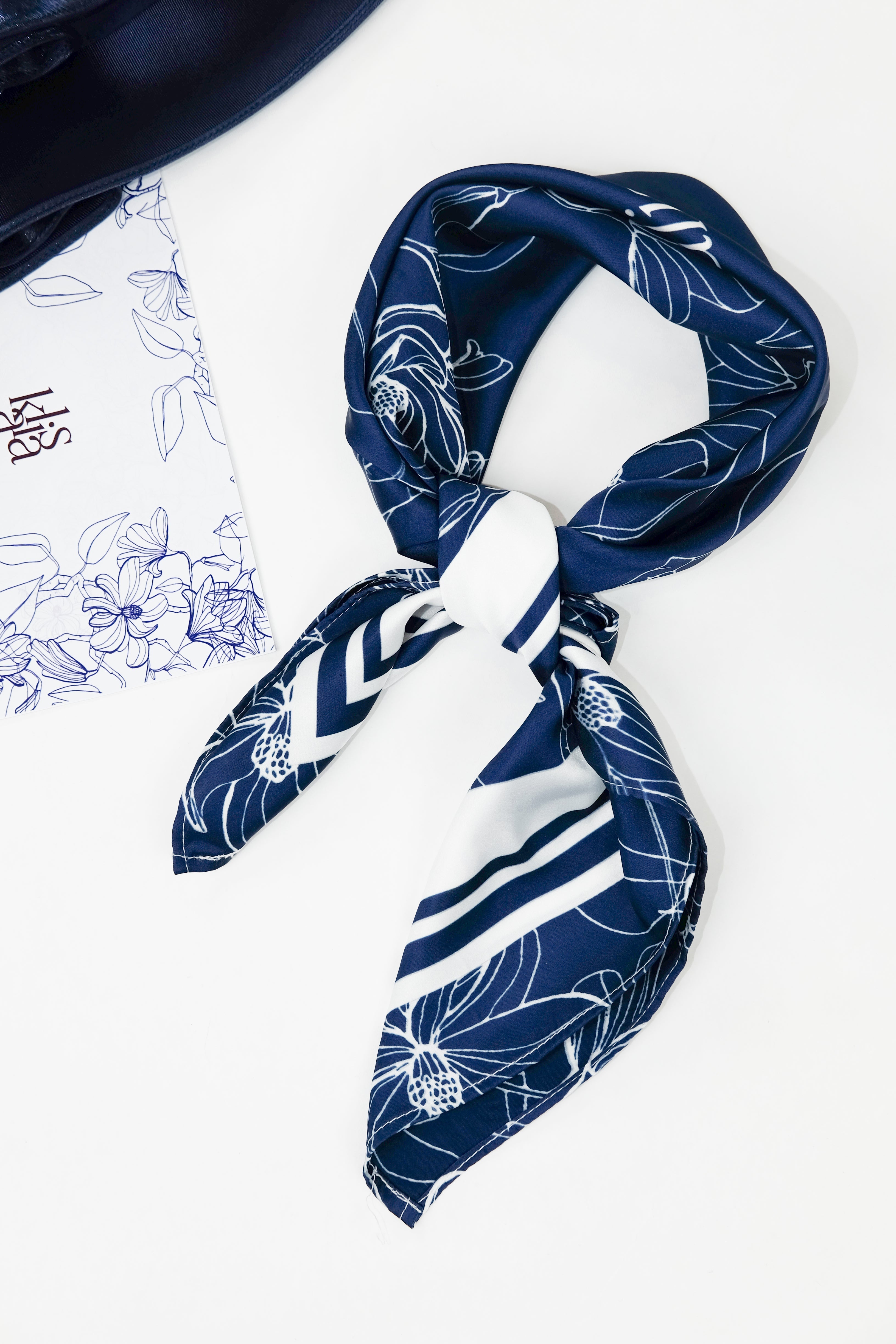 Regal Sketch Floral Silk Scarf