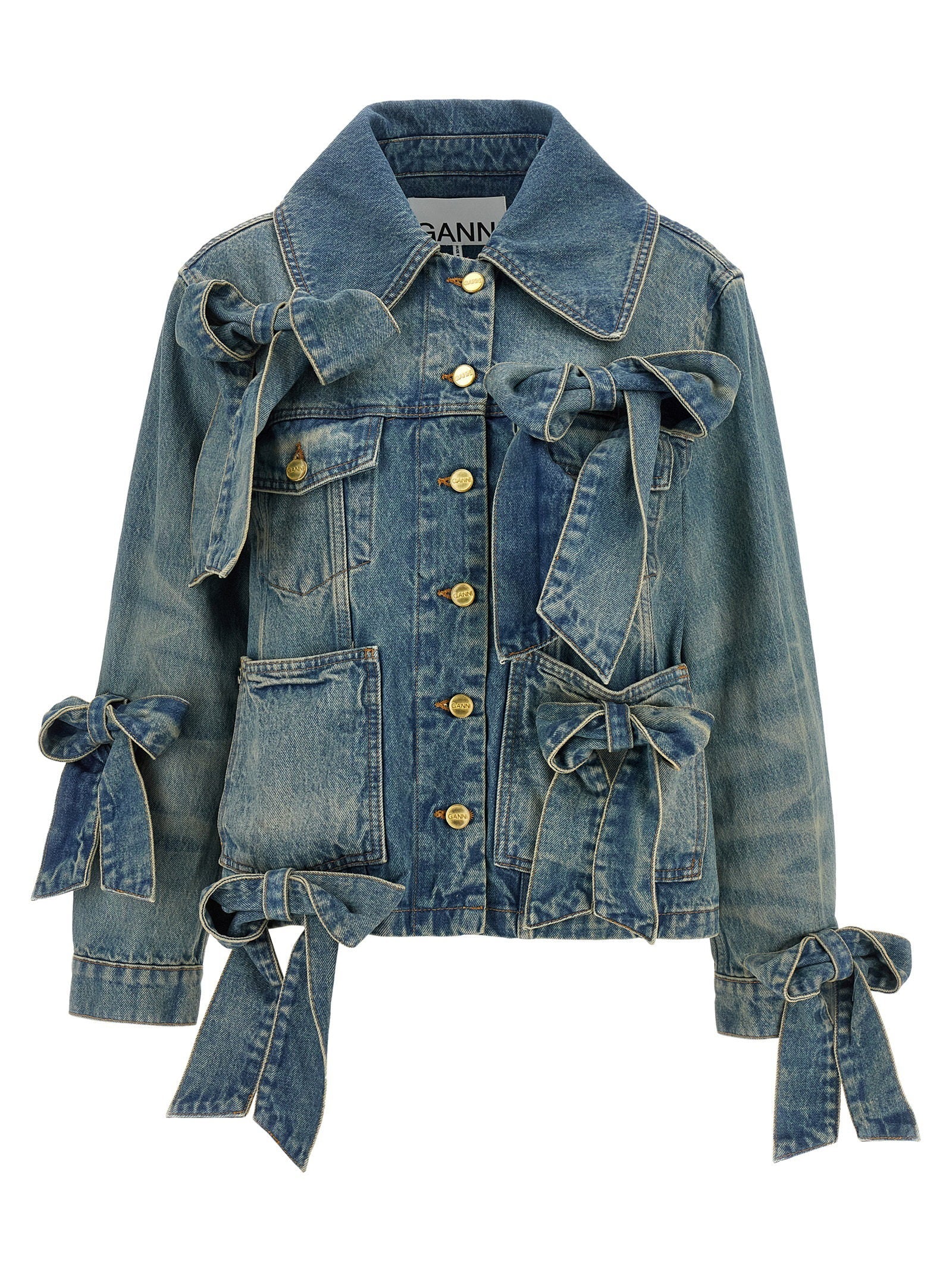 Ganni Light Rigid Denim Jacket — blue