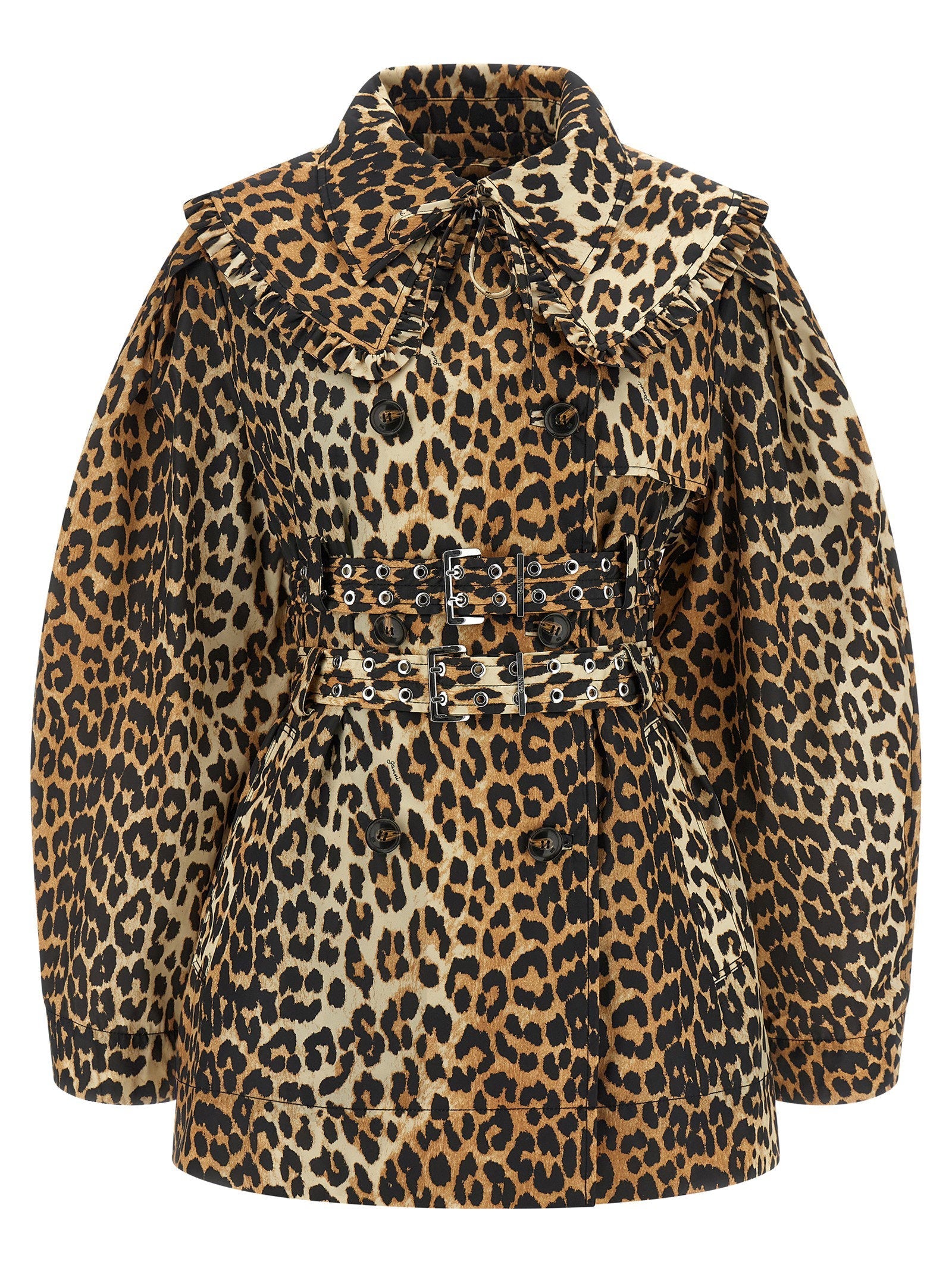 Ganni Trench Coat — Leopard