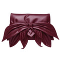Petal Faux Leather Evening Clutch Bag - Burgundy