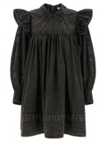 Ganni Washed Organic Cotton Dress — Black