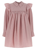 Ganni Striped Oxford Cotton Dress — Pink