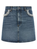 Ganni Denim and Lace Skirt — Blue