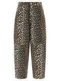Ganni Leopard-Print Organic Cotton Jeans — Multi
