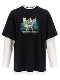Moschino Double-Layer Graphic T-shirt — Black
