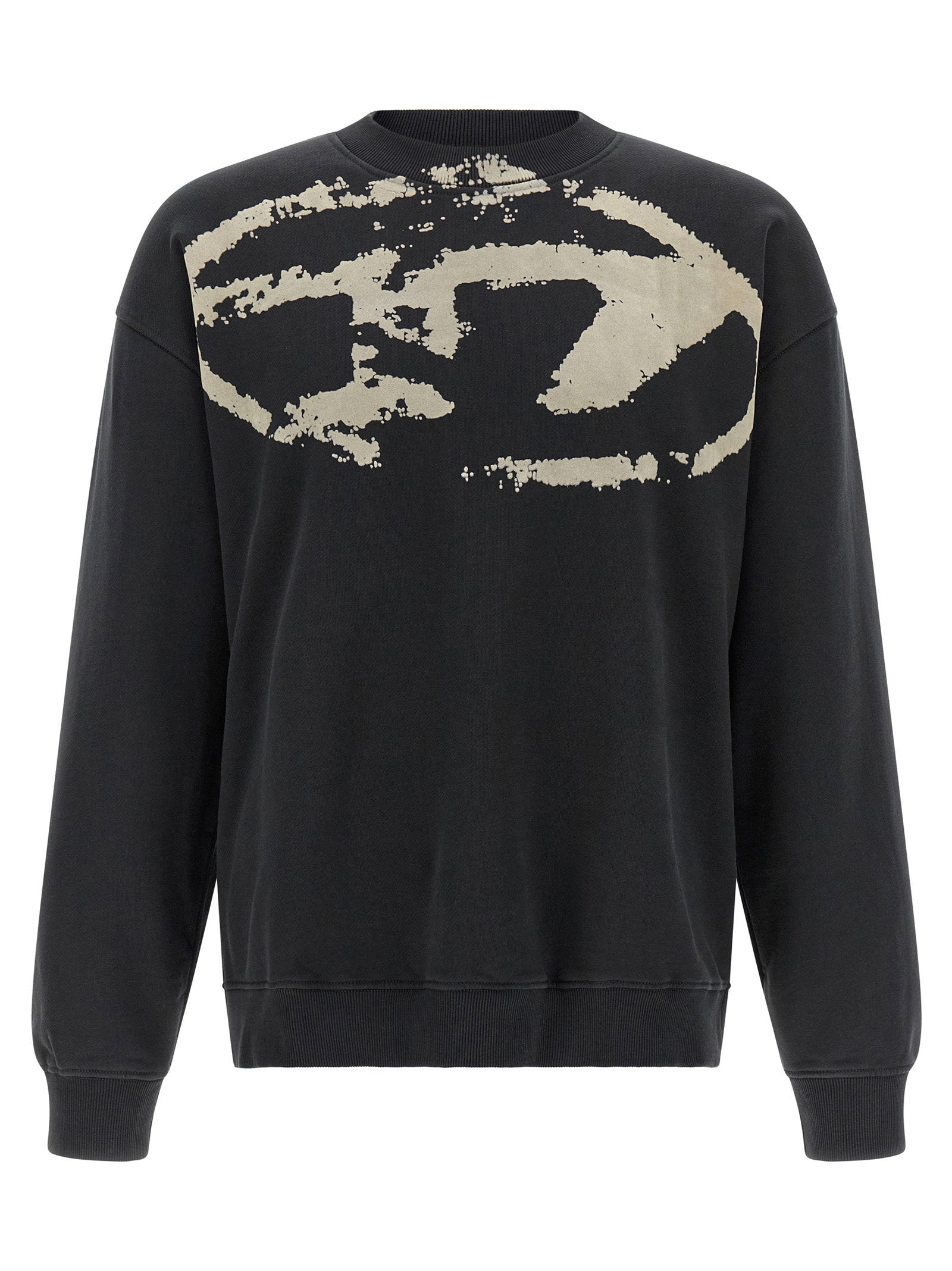 Diesel Flocked Logo Sweatshirt — black