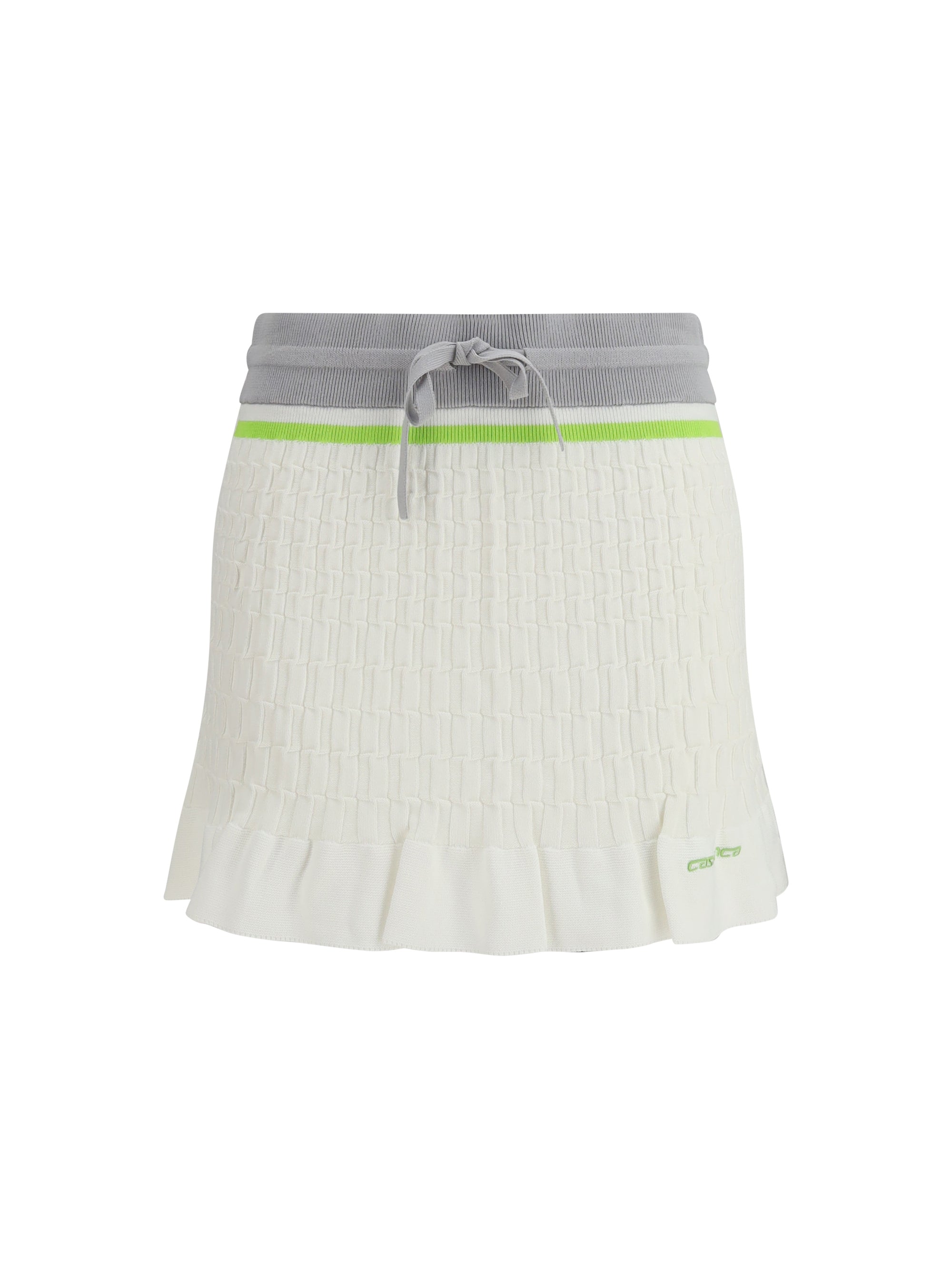 Casablanca Logo-Jacquard Cotton Mini Skirt — White