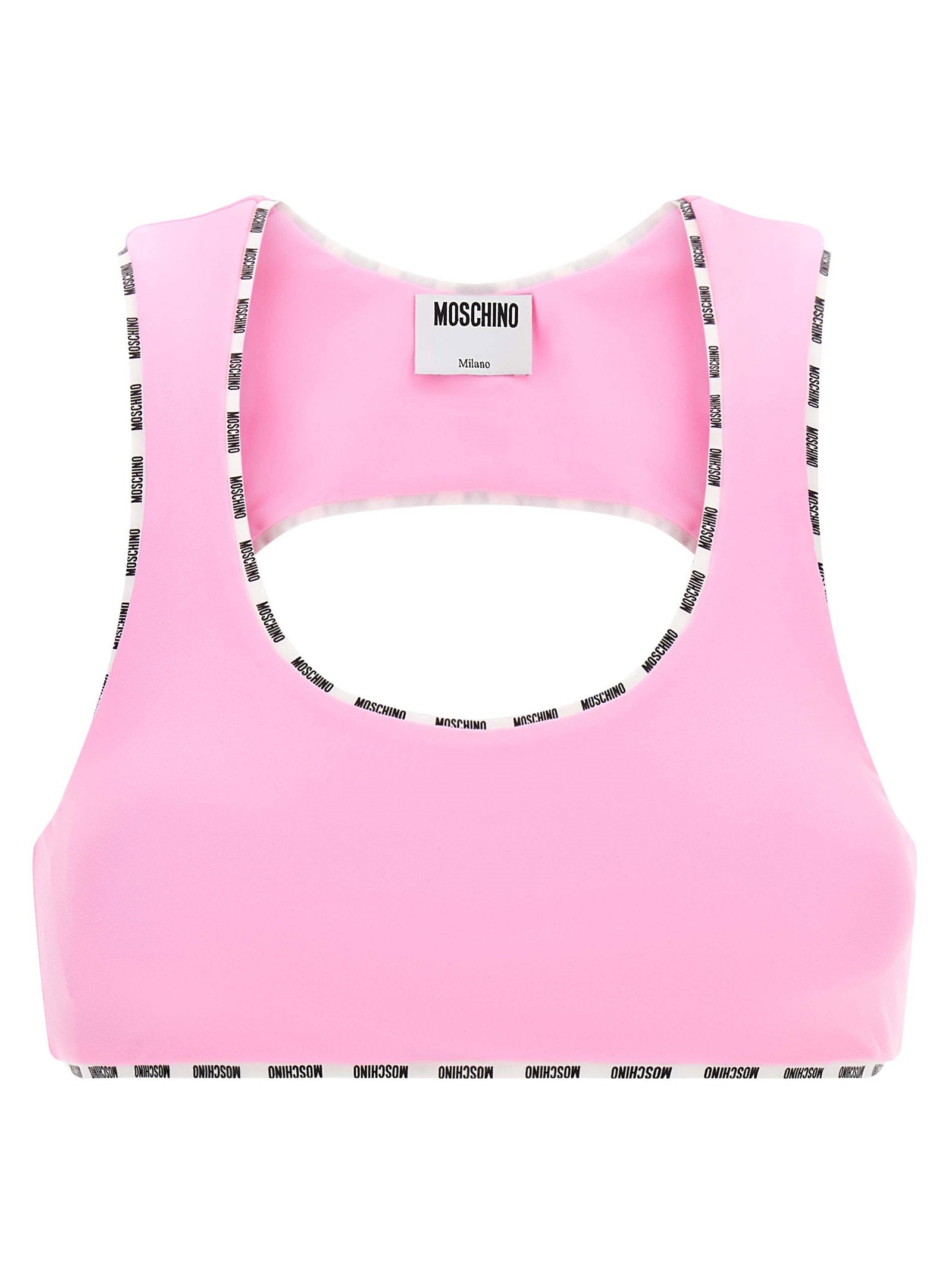 Moschino Logo-Embellished Tank Top — pink