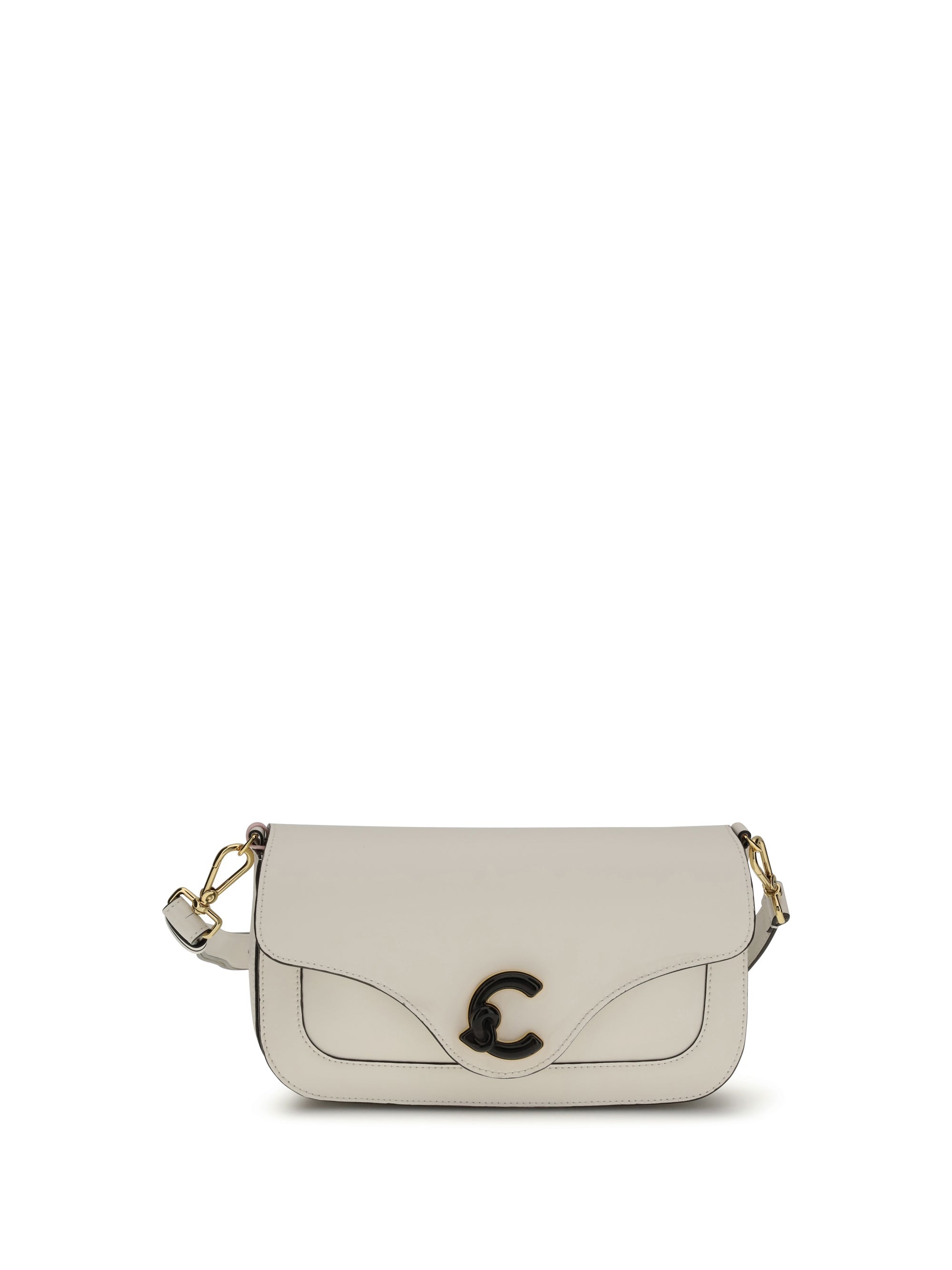 Coccinelle Calf Leather Shoulder Bag — Beige
