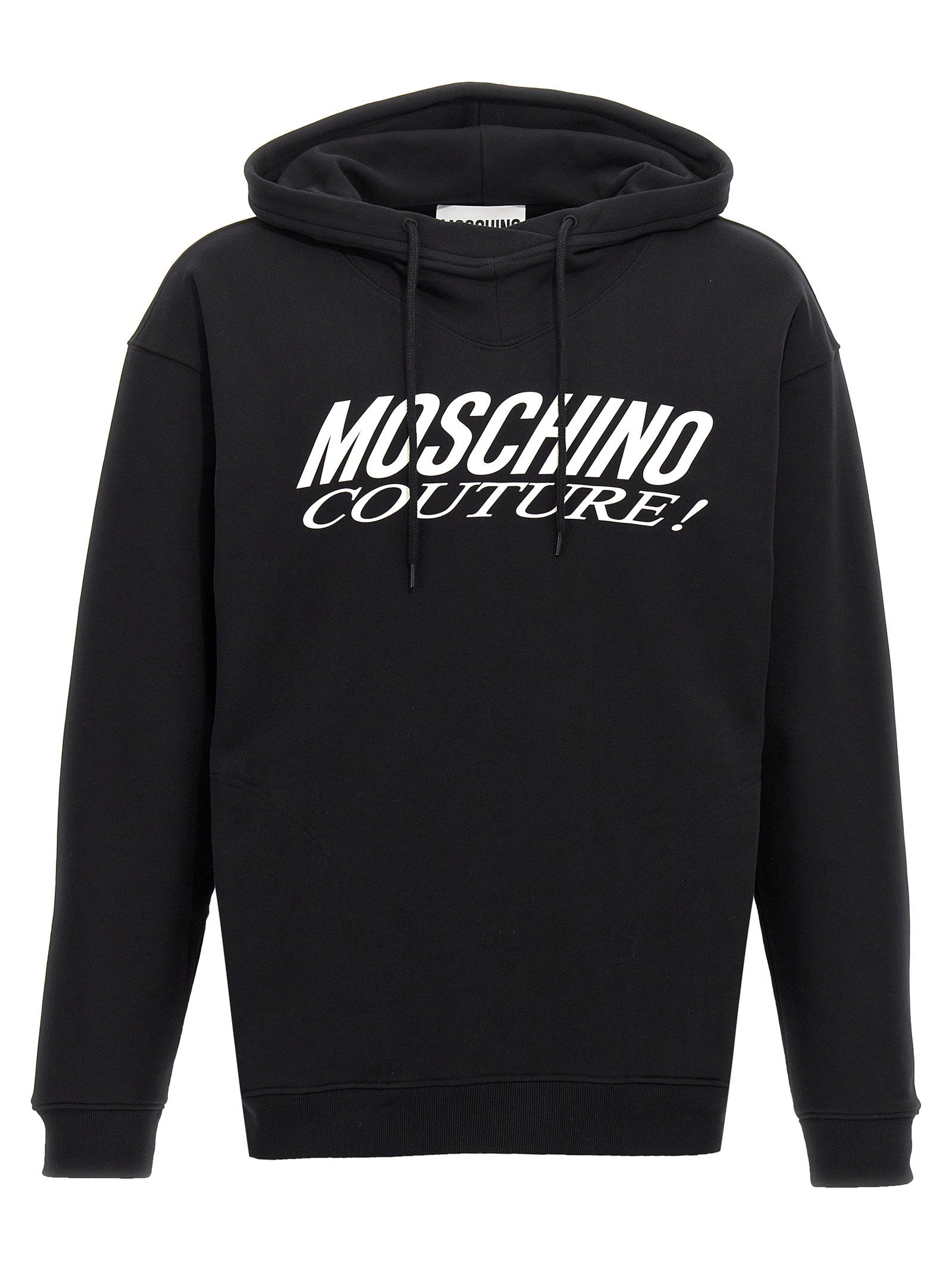 Moschino Logo-Print Cotton Hoodie — Black
