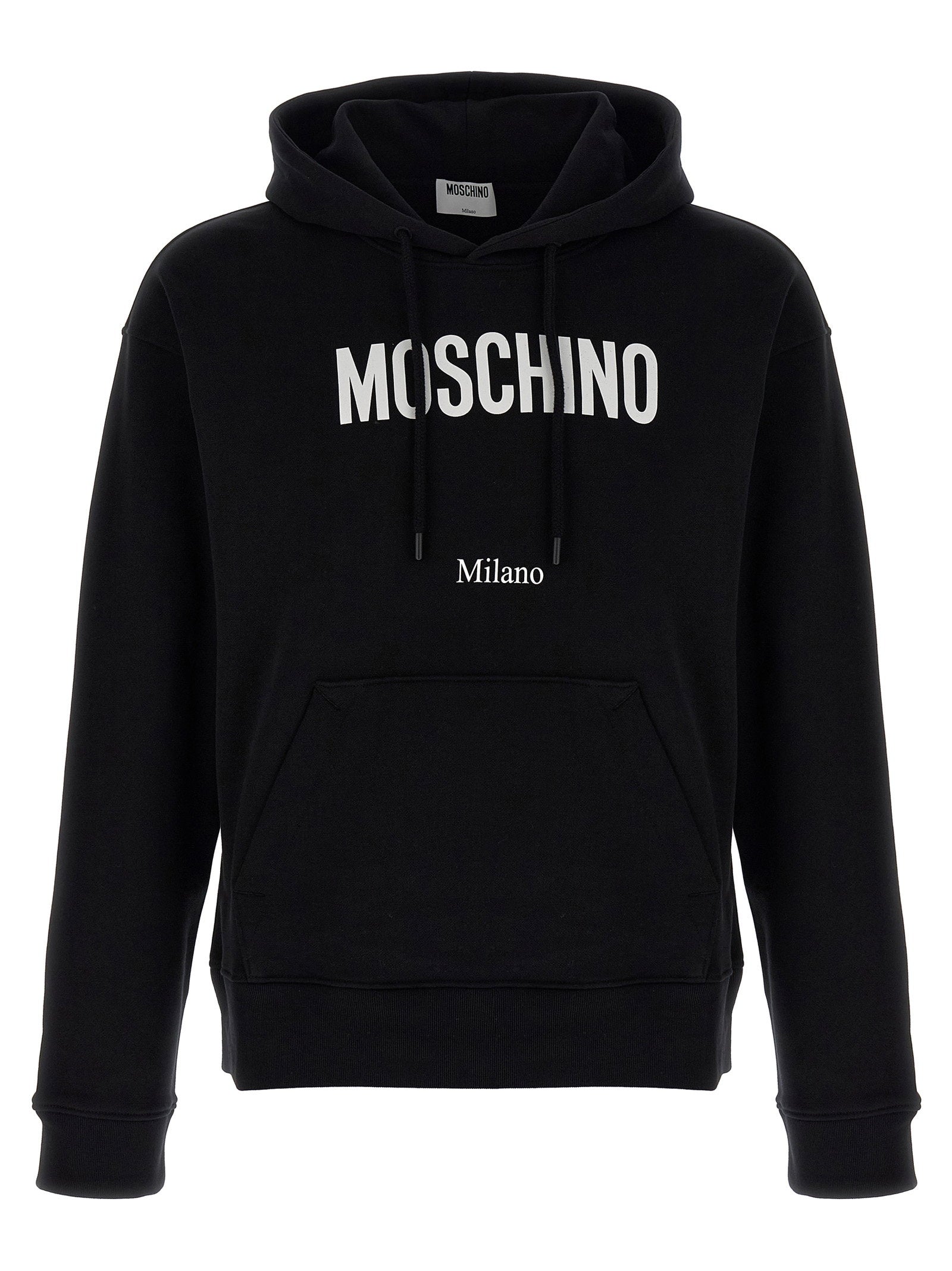 Moschino Logo-Print Hoodie — Black