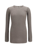 Rick Owens Long-Sleeved Fitted Cotton T-Shirt — Gray