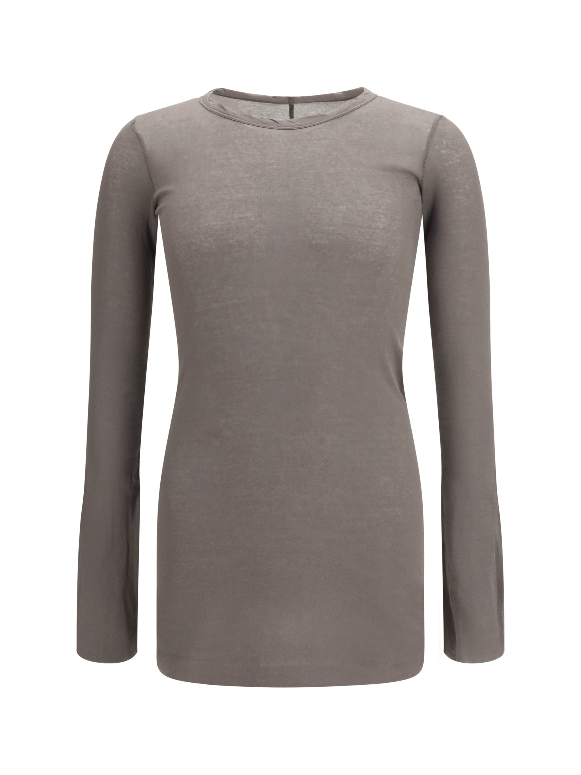 Rick Owens Long-Sleeved Fitted Cotton T-Shirt — Gray