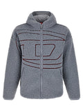 Diesel Teddy-Effect Fleece Hoodie — Gray