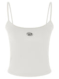 Diesel Logo-Embroidered Ribbed Tank Top — white
