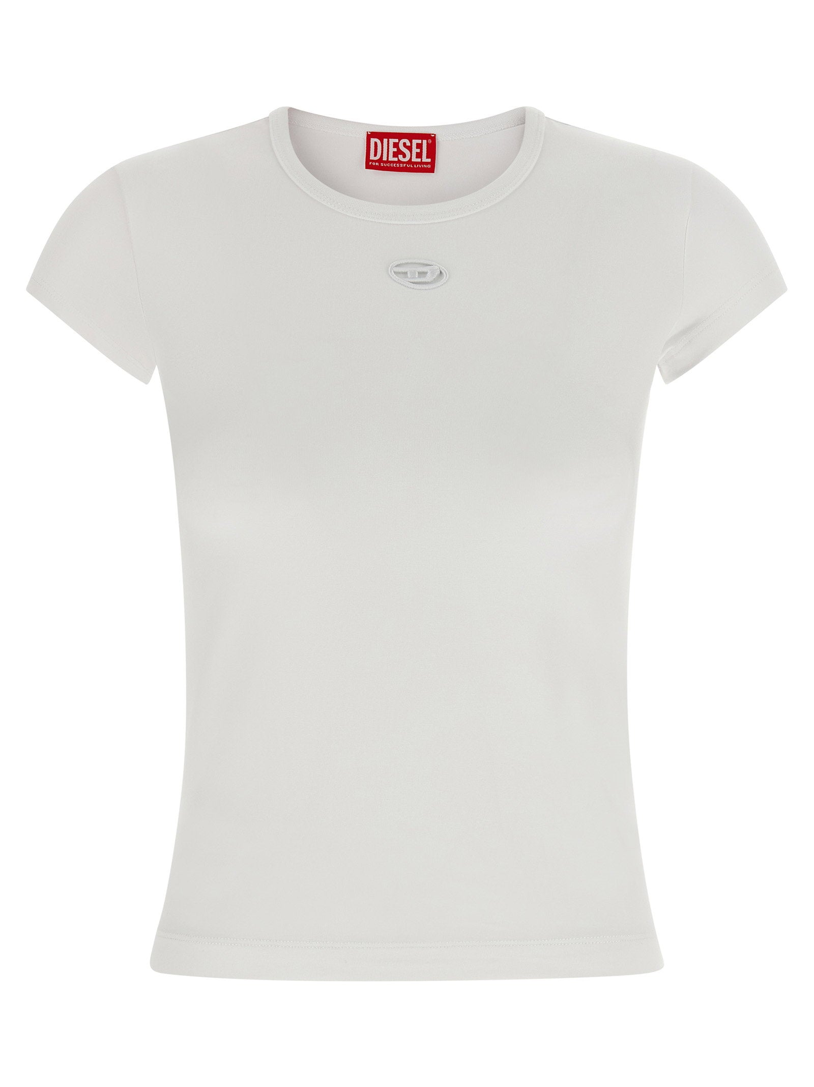 Diesel Laser-cut Oval D Logo T-shirt — White