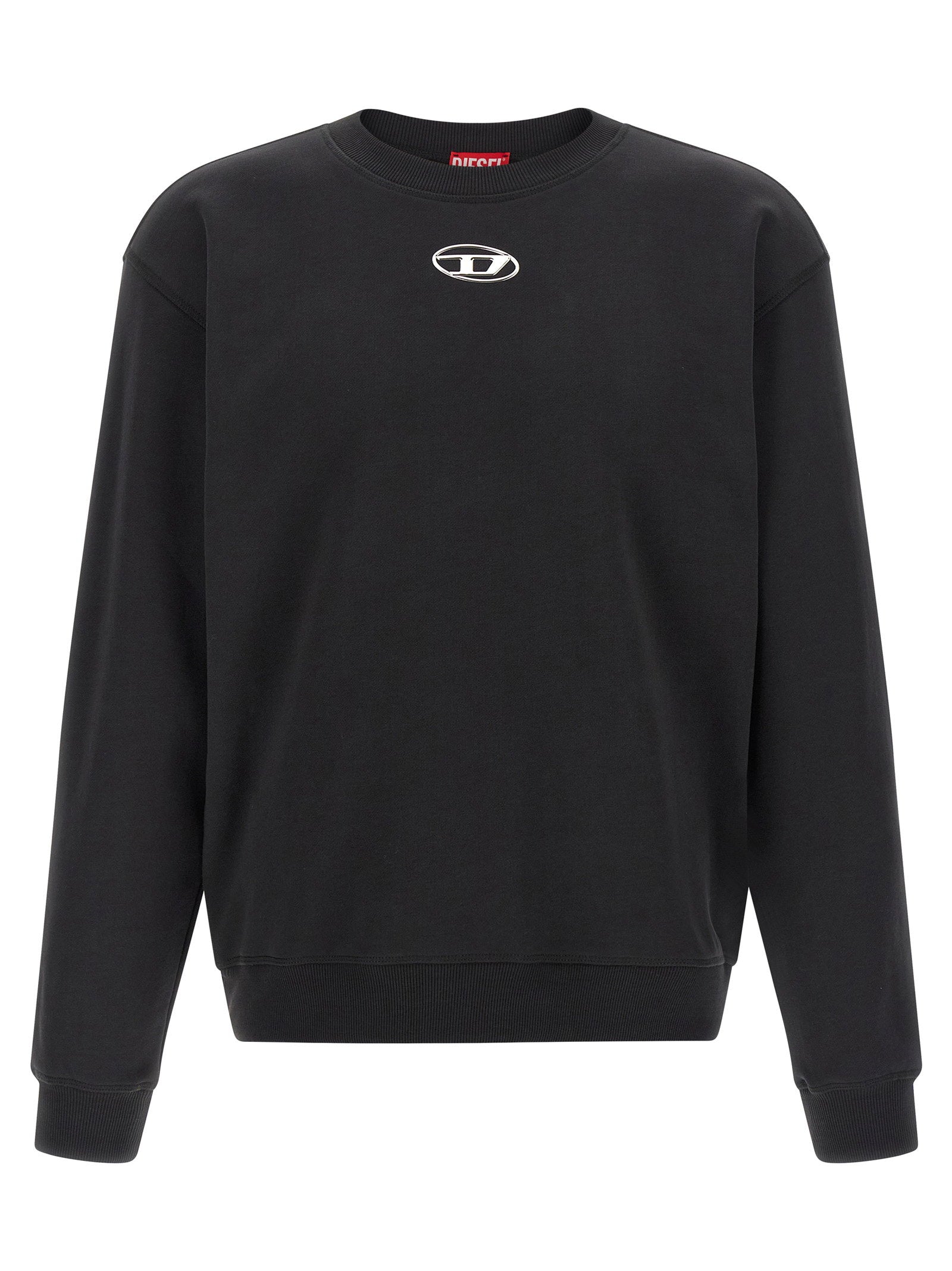 Diesel Embossed Logo Crew Neck Sweatshirt — Black