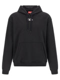 Diesel Embossed Logo Cotton Hoodie — Black