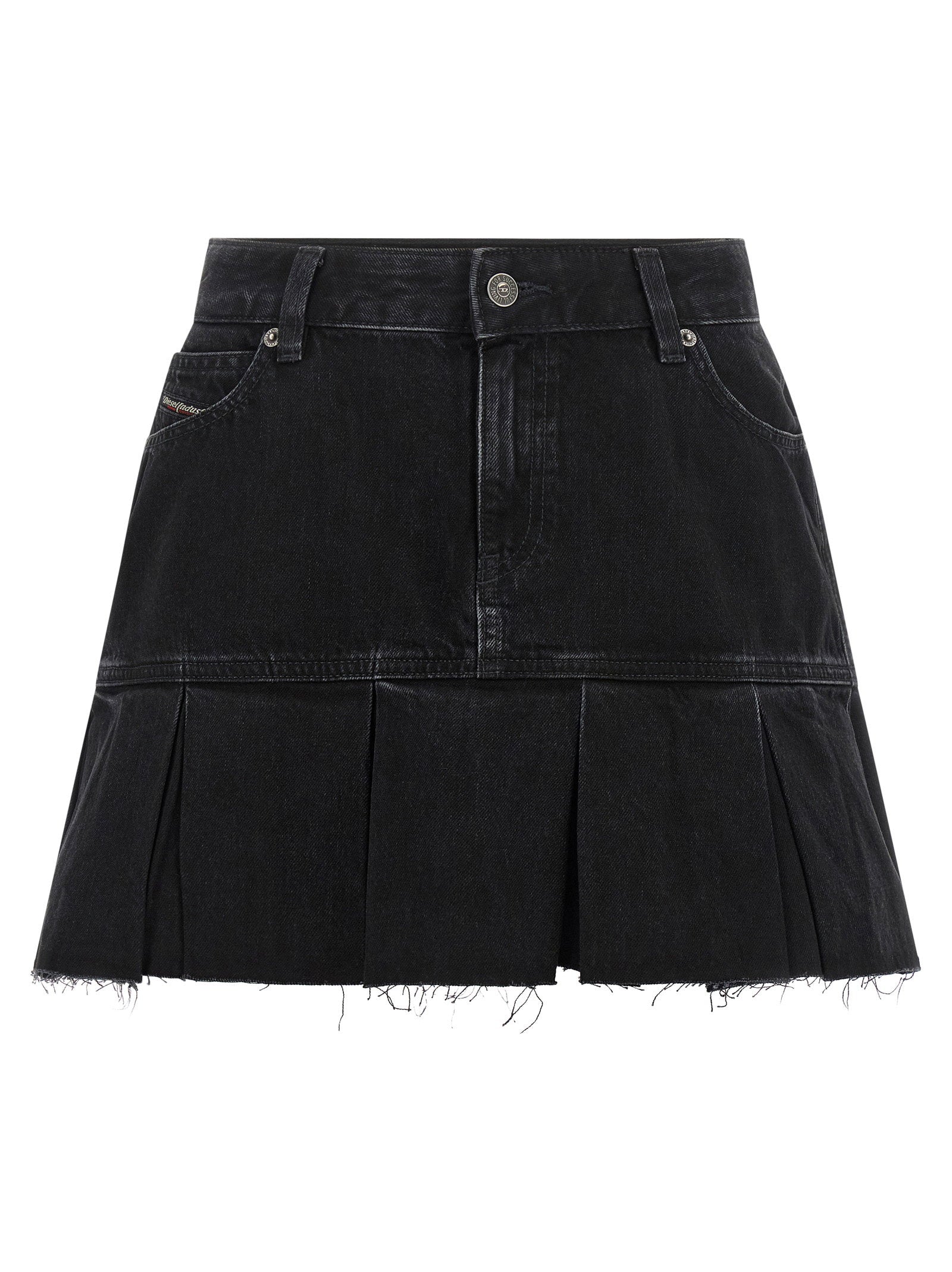 Diesel Pleated Denim Skirt — Black