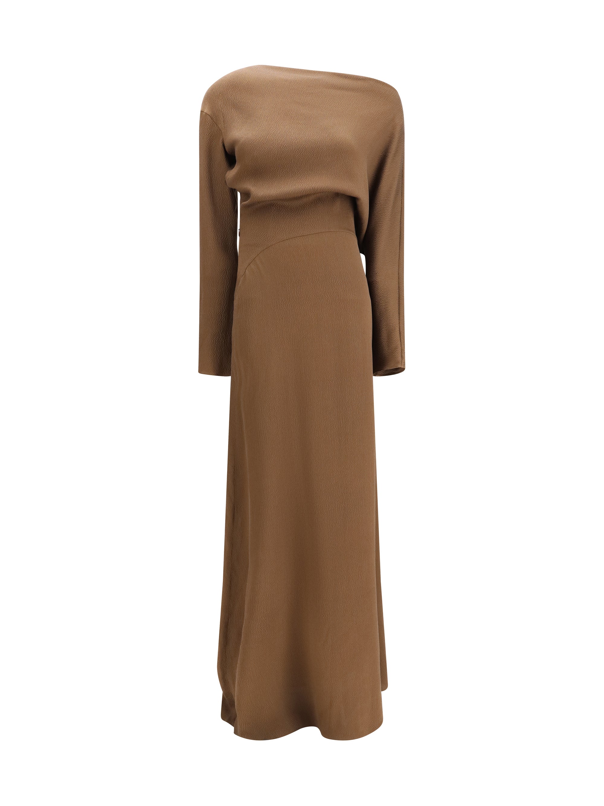 Petar Petrov Asymmetric Silk Dress — Beige