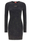 Diesel Ribbed Cotton Mini Dress — Black