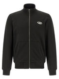 Diesel Logo-Embroidered Brushed Cotton Sweatshirt — Black