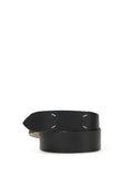 Maison Margiela Grained Four-Stitch Belt — Black