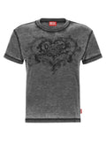 Diesel Rhinestone-Embellished Logo Print T-shirt — gray