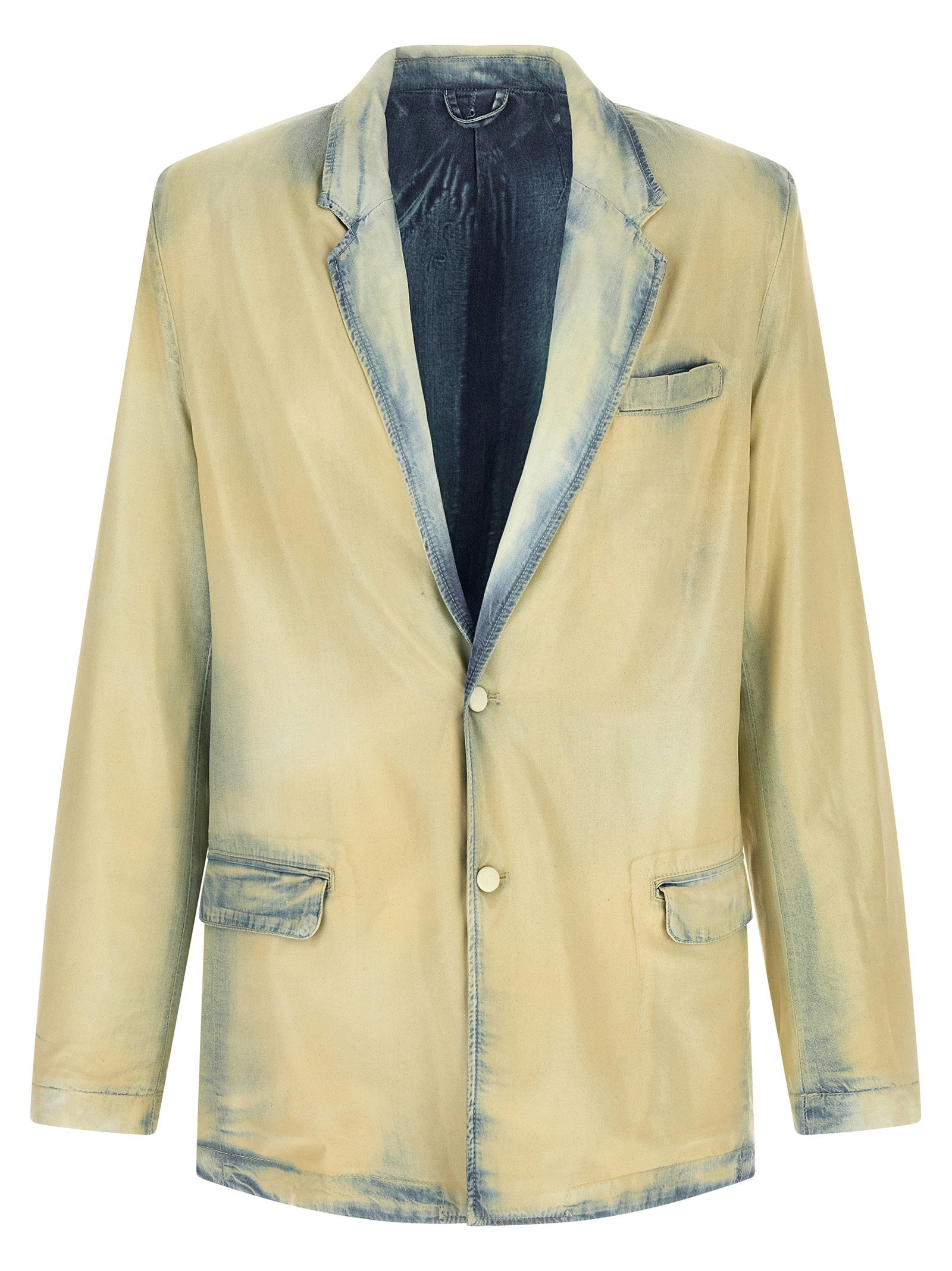 Diesel Bleach Denim Blazer — Beige