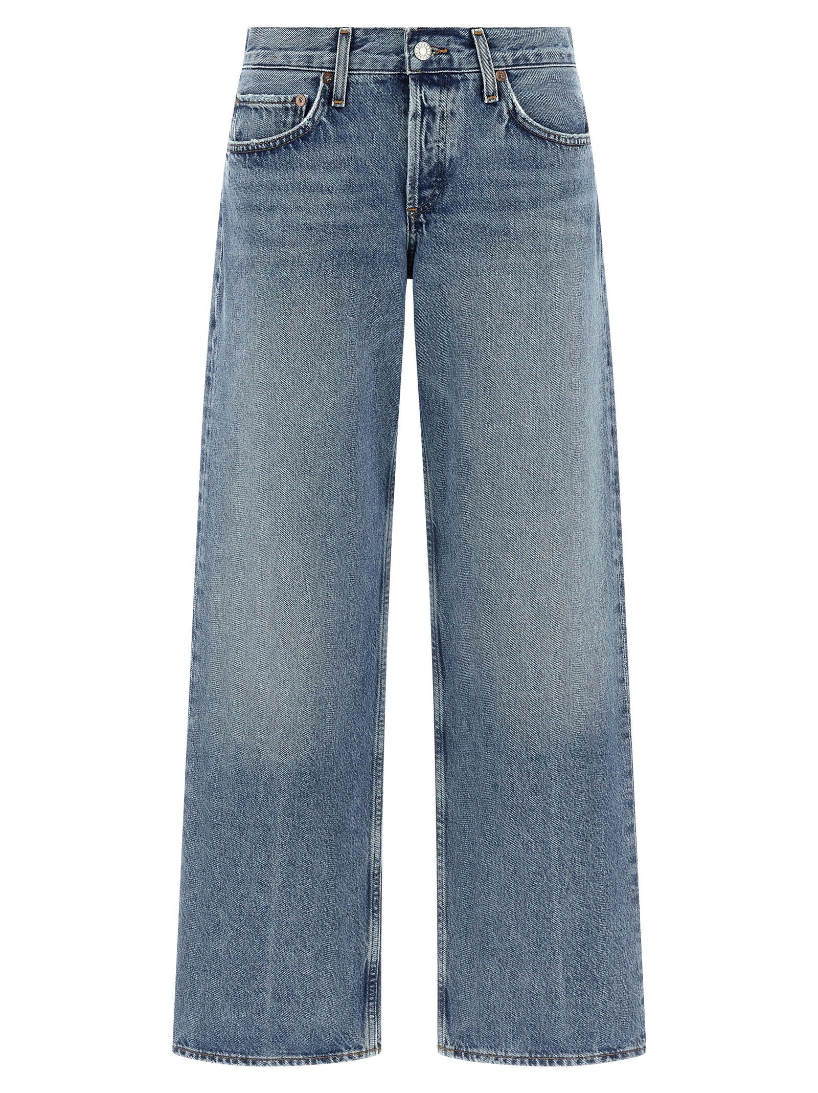Agolde Low-Rise Loose Jeans — Blue