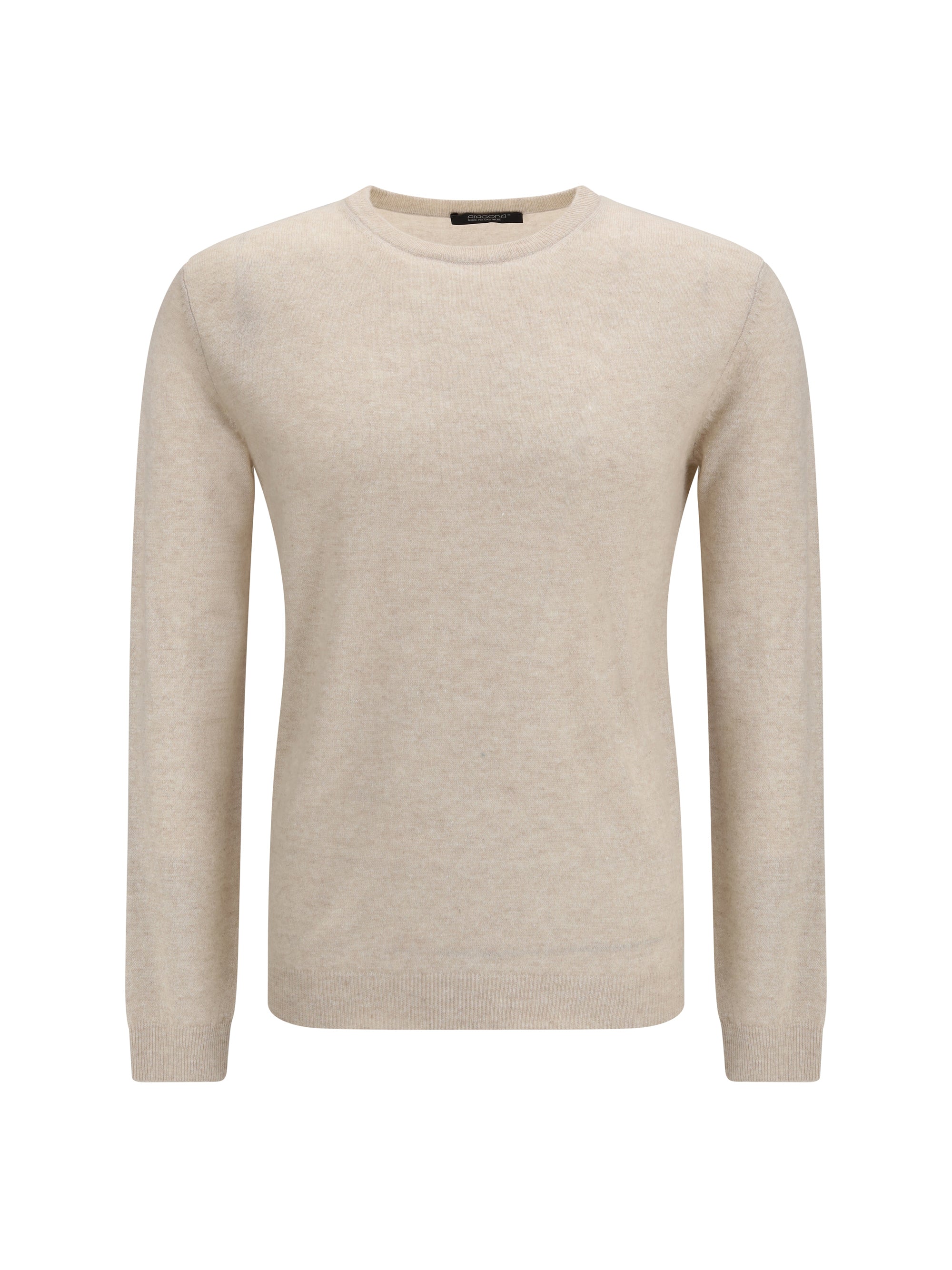 Aragona Cashmere Cashmere and Linen Crewneck Sweater — Beige