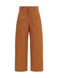 Chloé Cotton Canvas Barrel-Leg Trousers — Orange