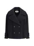 Chloé Double-Breasted Wool Coat — Black