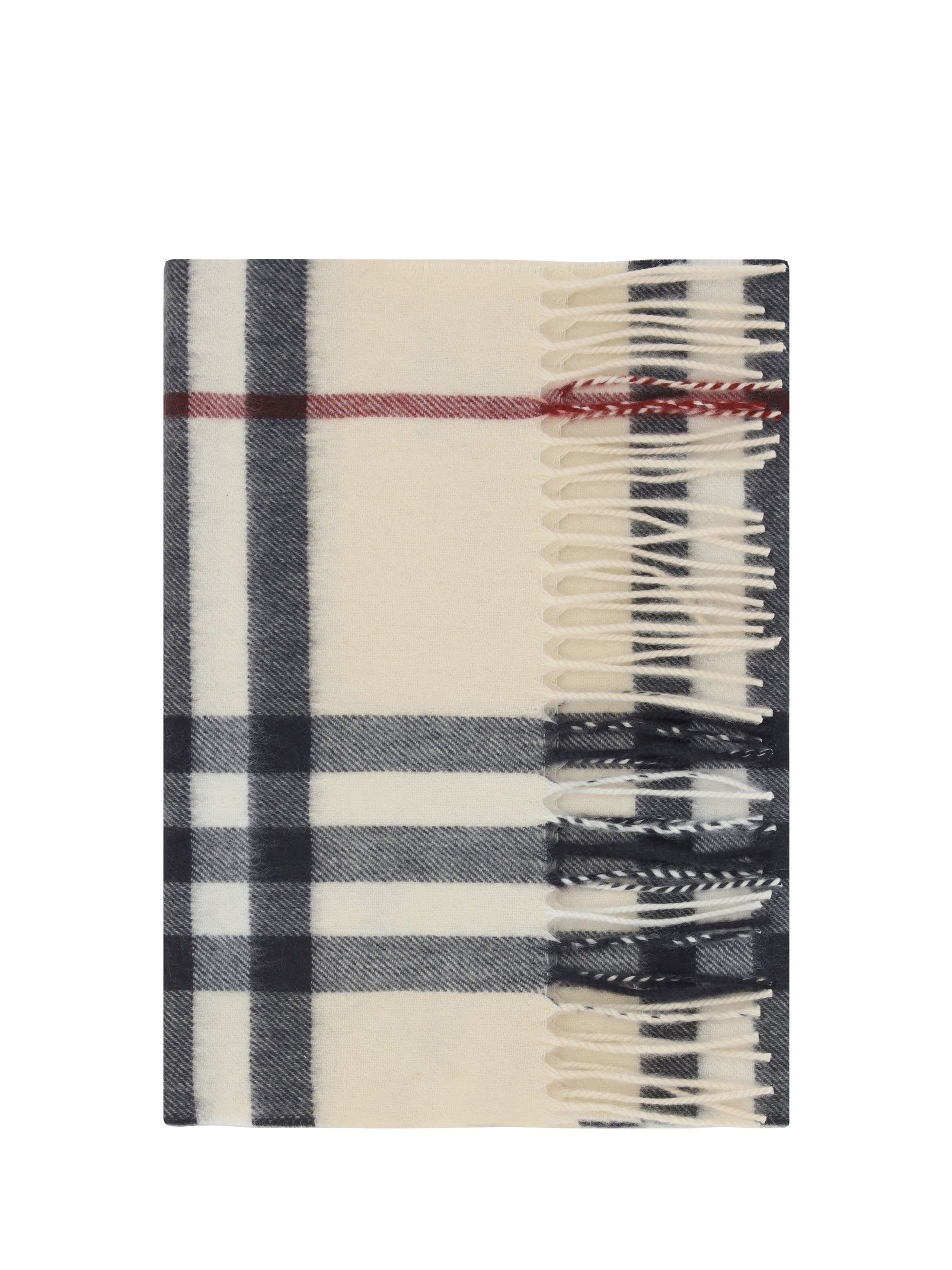 Burberry Cashmere Archivio Check Scarf — Beige