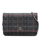 CC Square Stitched Calfskin Wallet on Chain