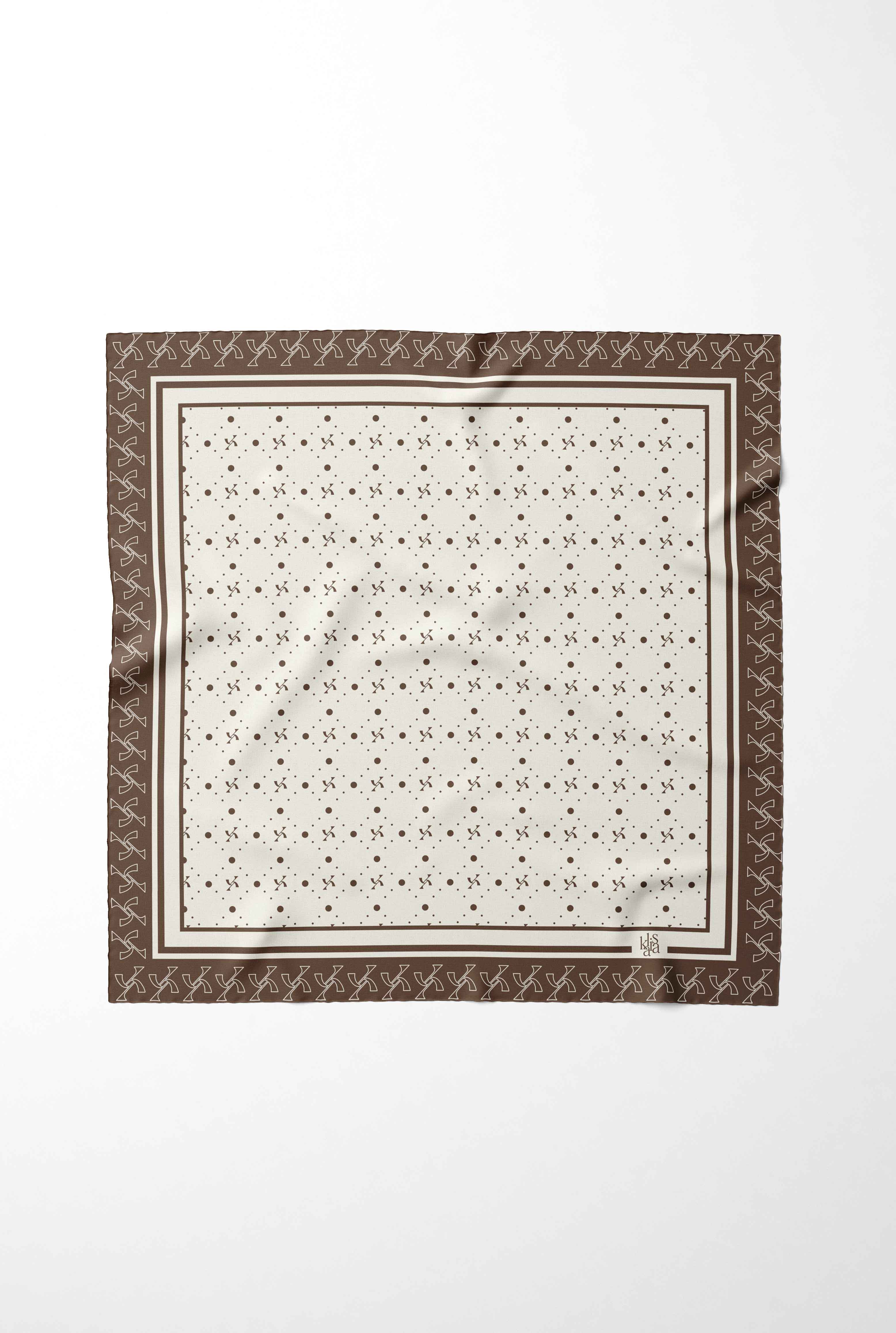 Latte Vintage Charm Silk Scarf