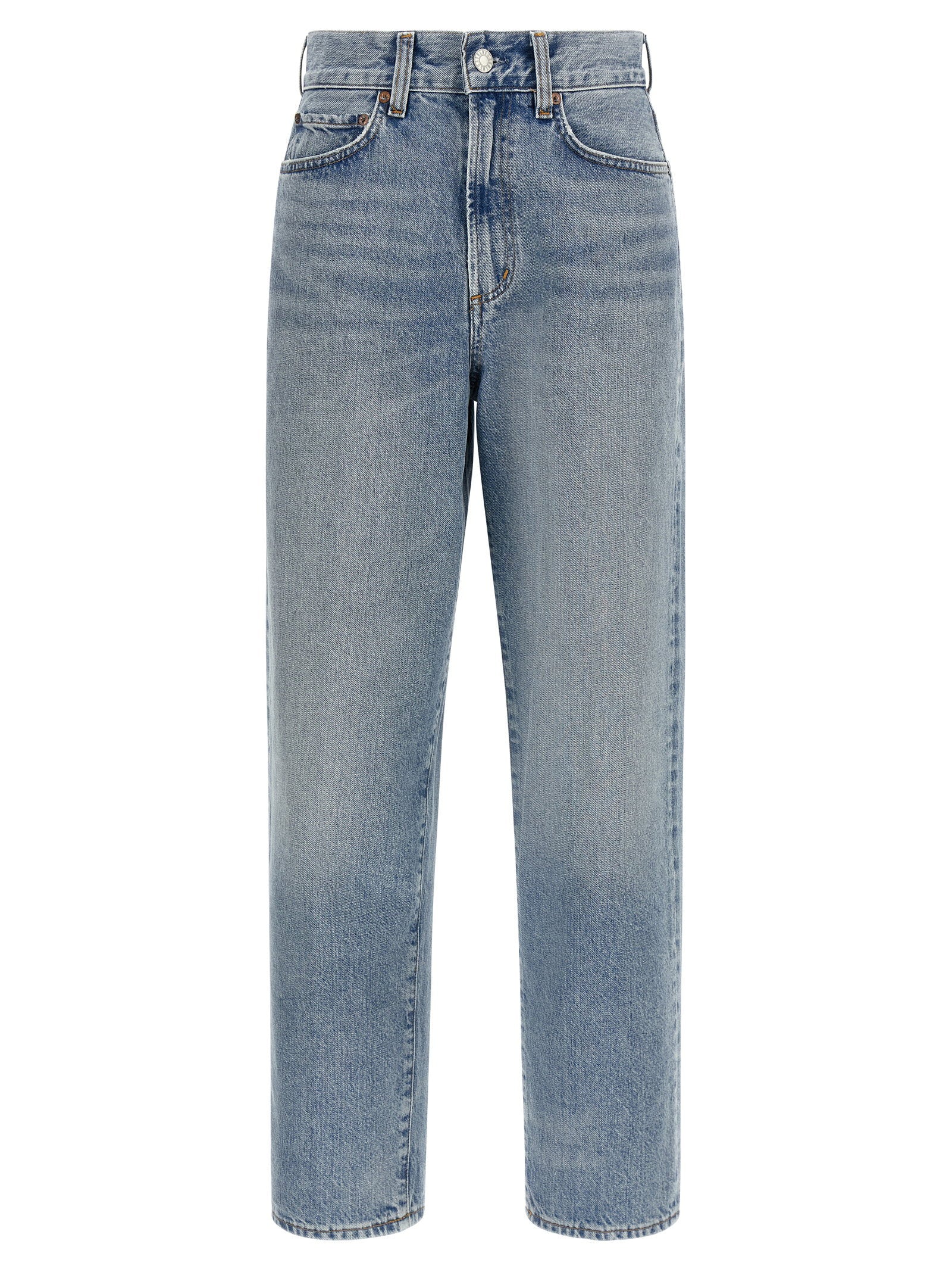 Agolde Vintage Wash High-Waist Jeans — Indigo