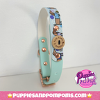 Bee Happy Dachshunds - Handmade Biothane Dog Collar - Baby Blue