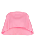 Alberta Ferretti Cropped Silk-Blend Cape — Pink