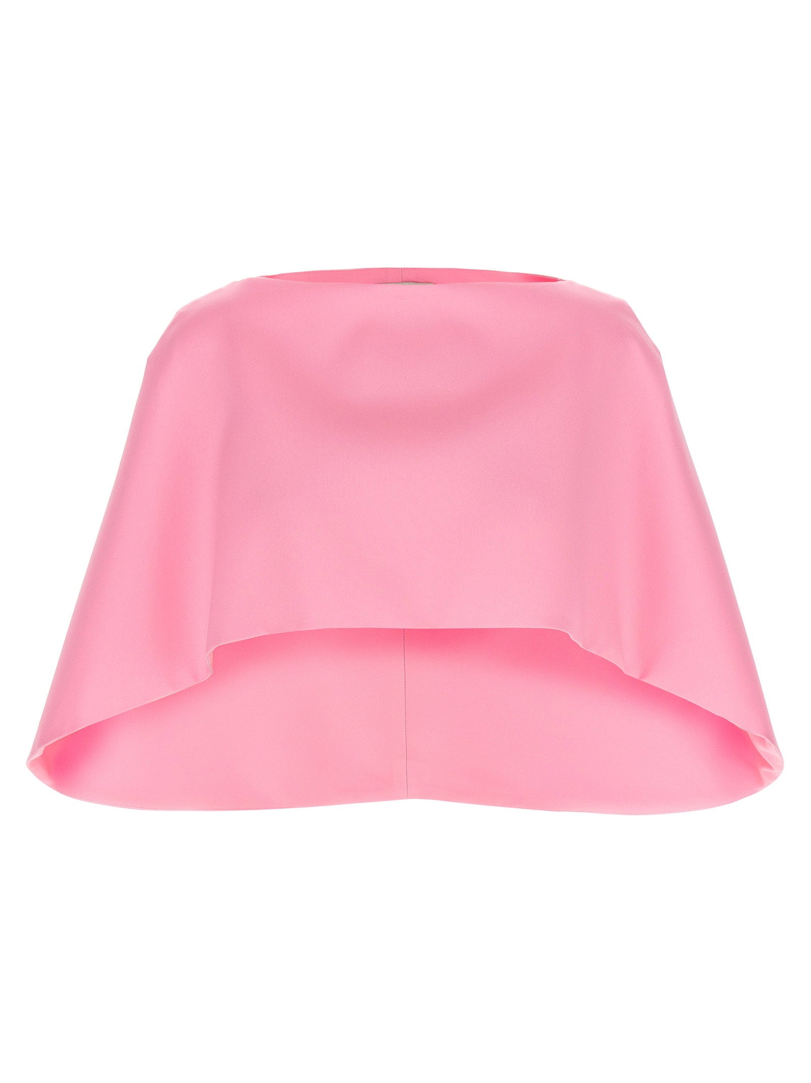 Alberta Ferretti Cropped Silk-Blend Cape — Pink