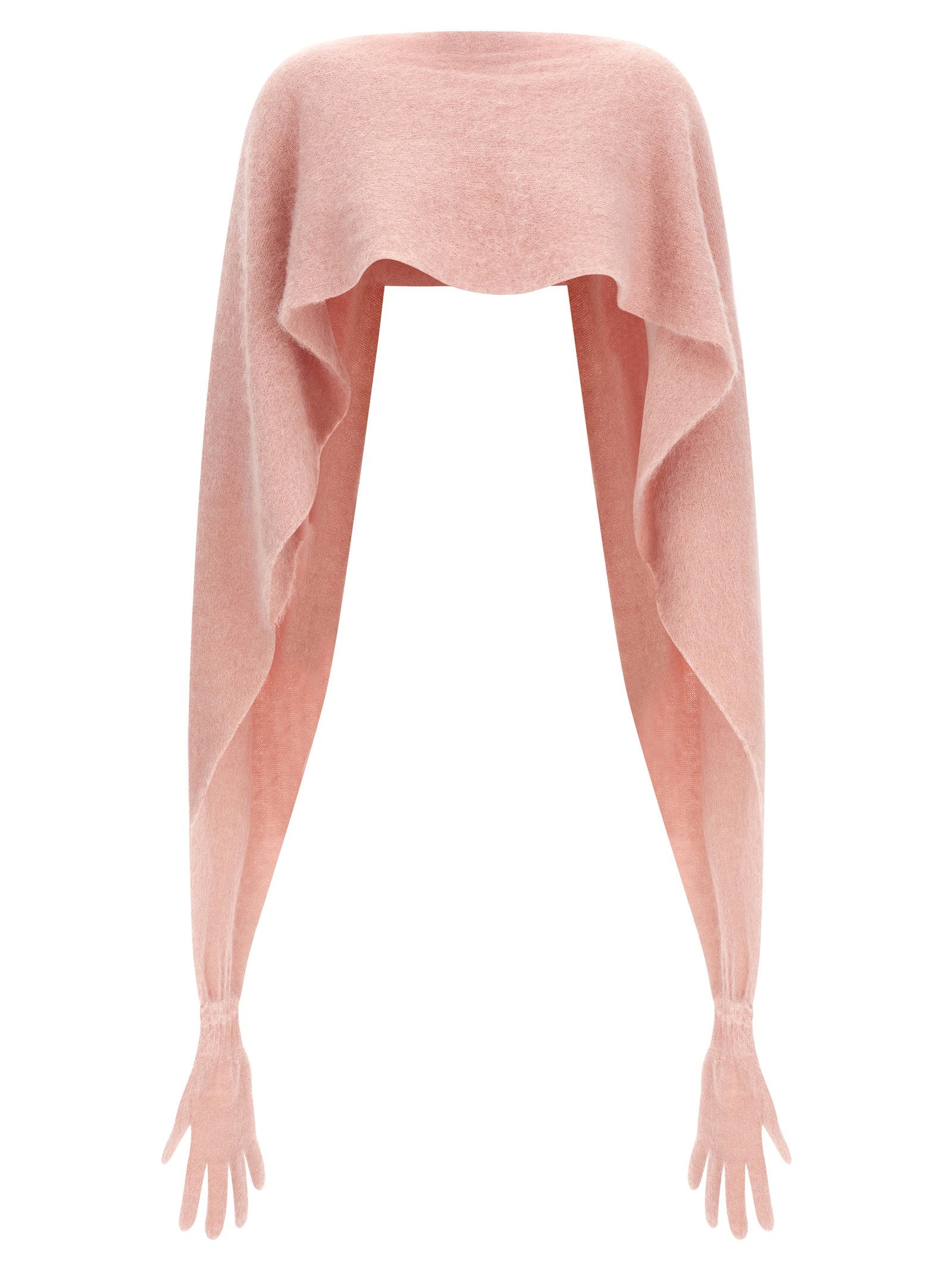 Moschino Gauze Mohair Blend Glove Cape — Pink