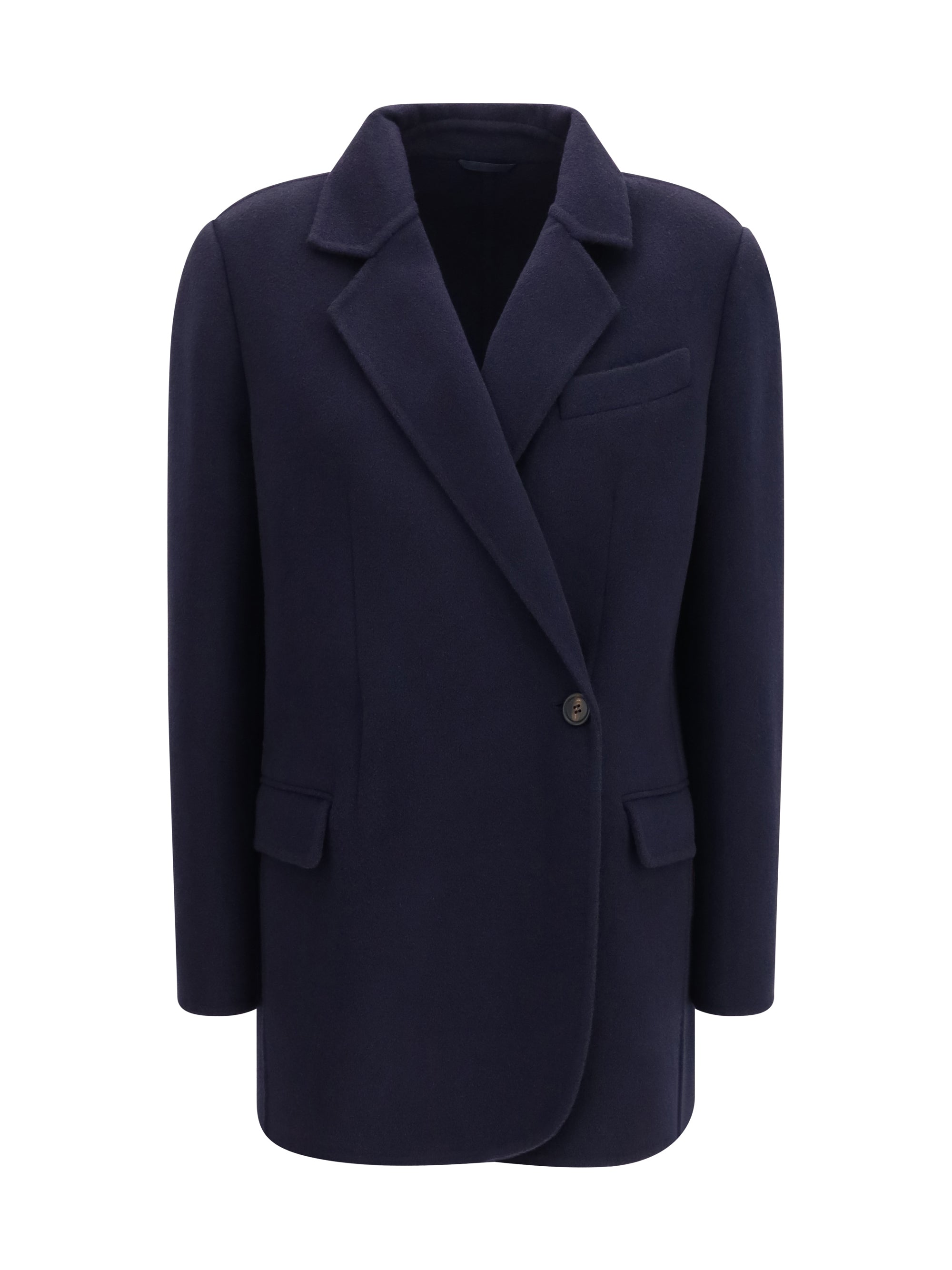 Brunello Cucinelli Wool and Cashmere Blazer — Navy